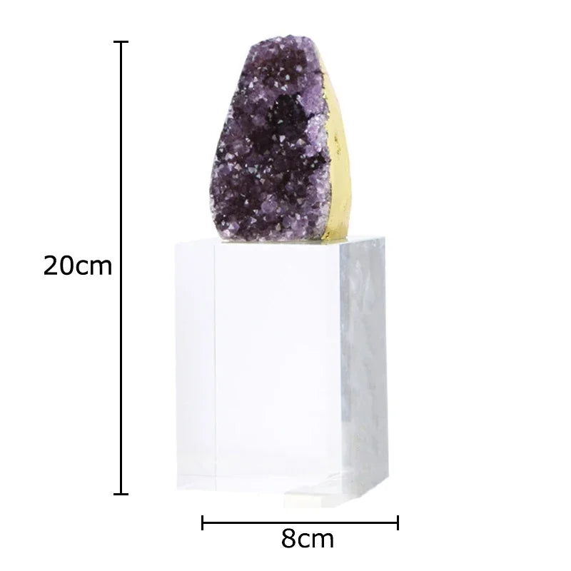 Afralia™ Amethyst Crystal Base Desk Ornament for Room Aesthetics