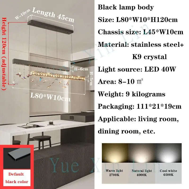 Afralia™ Luxury Crystal Chandelier LED Strip Island Lighting