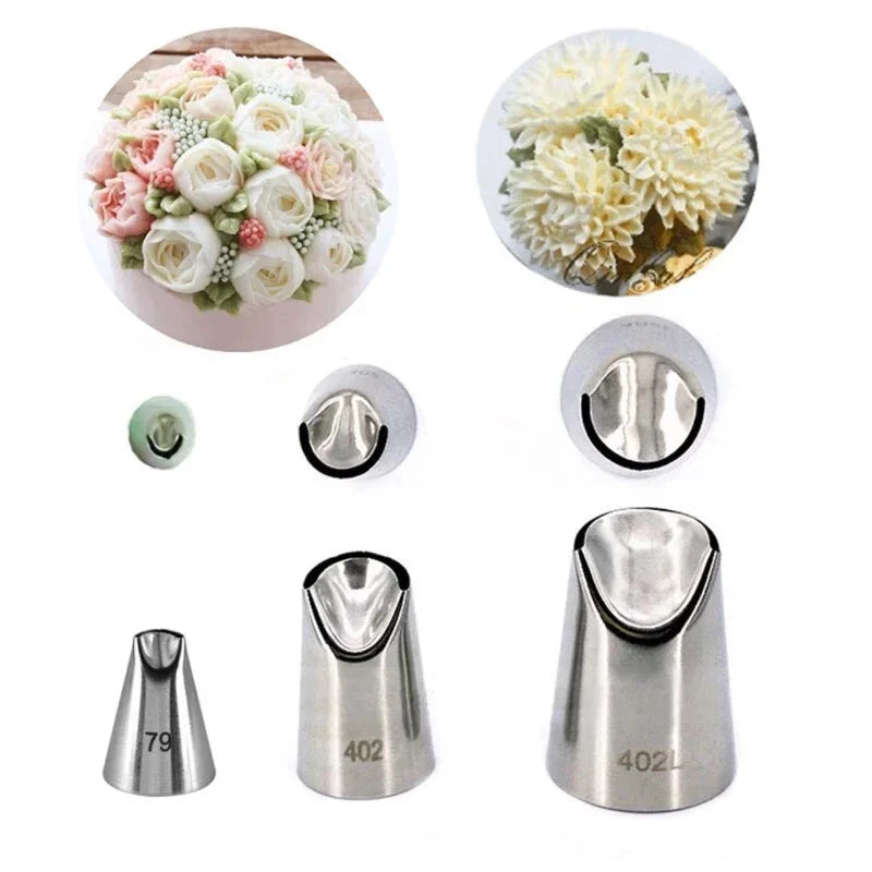 Afralia™ Chrysanthemum Cream Nozzles Set - Stainless Steel Cake Decoration Tools
