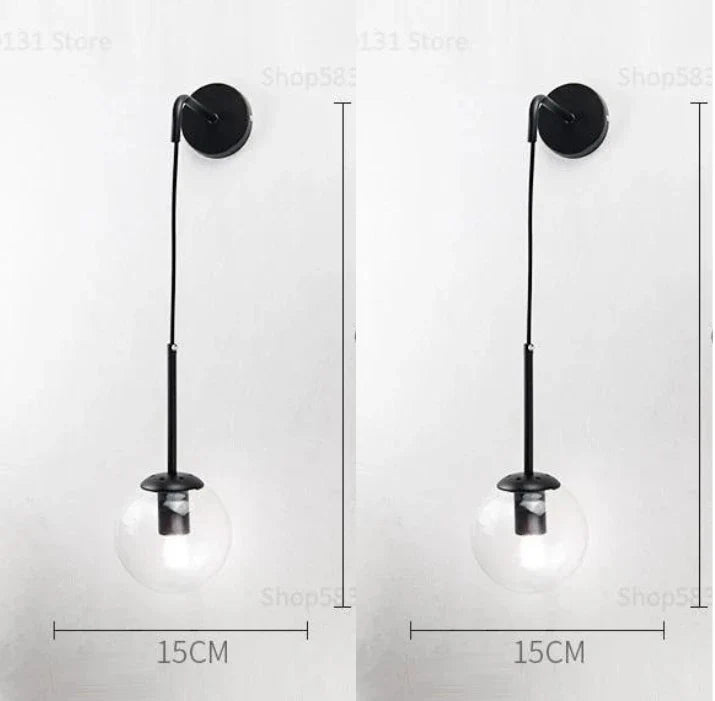 Afralia™ Glass Ball Wall Lamp - Nordic Retro LED Lighting Fixture