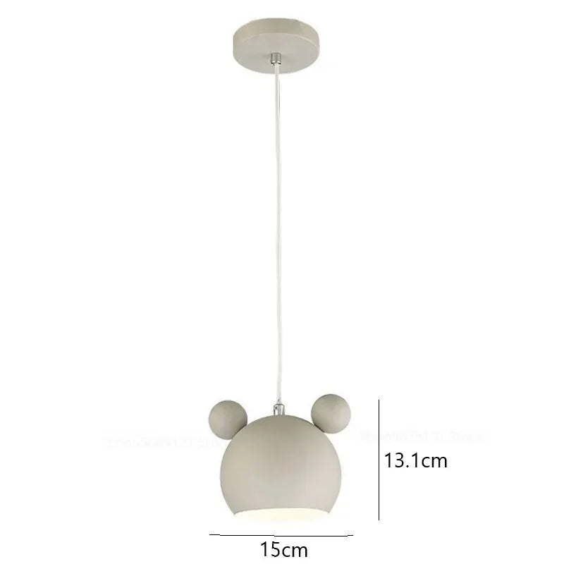Afralia™ Nordic Mickey LED Pendant Light for Kids & Living Room - Modern E27 Fixture