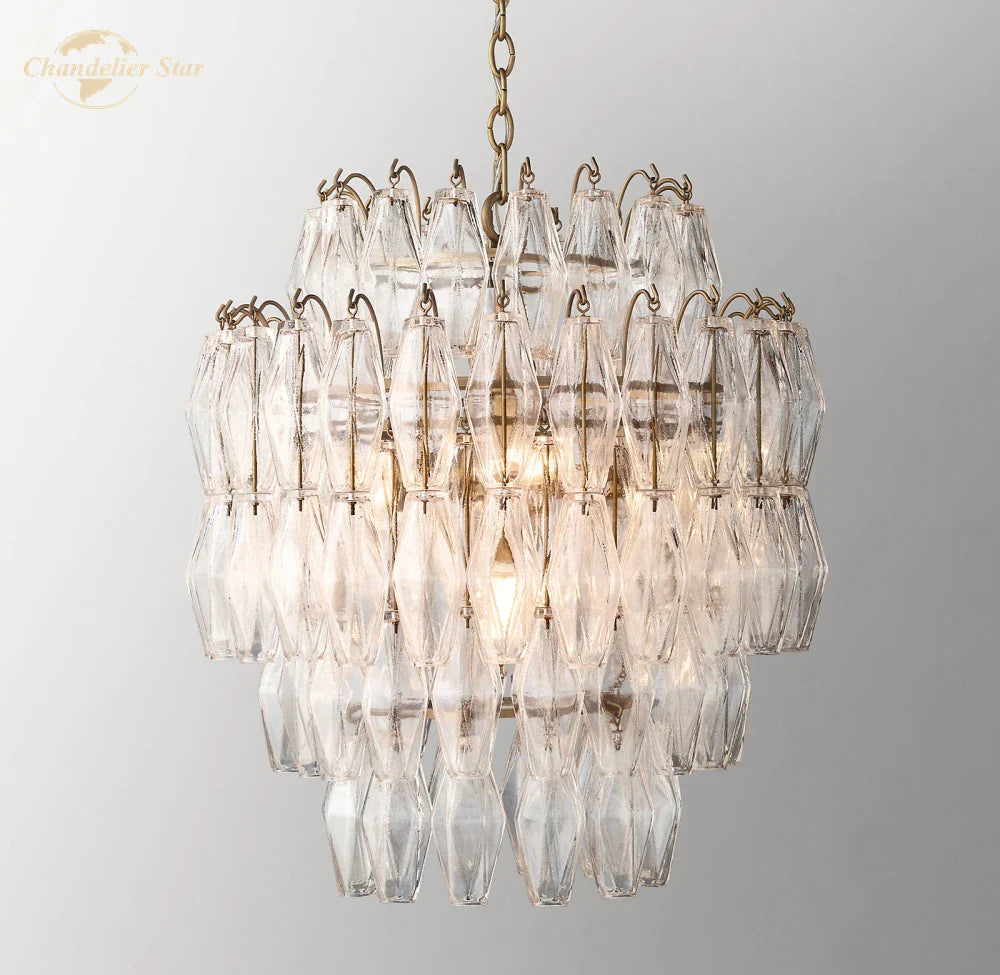 Afralia™ Natalia Glass Chandeliers Pendant Light Fixture - Modern Hanging Lamps for Home