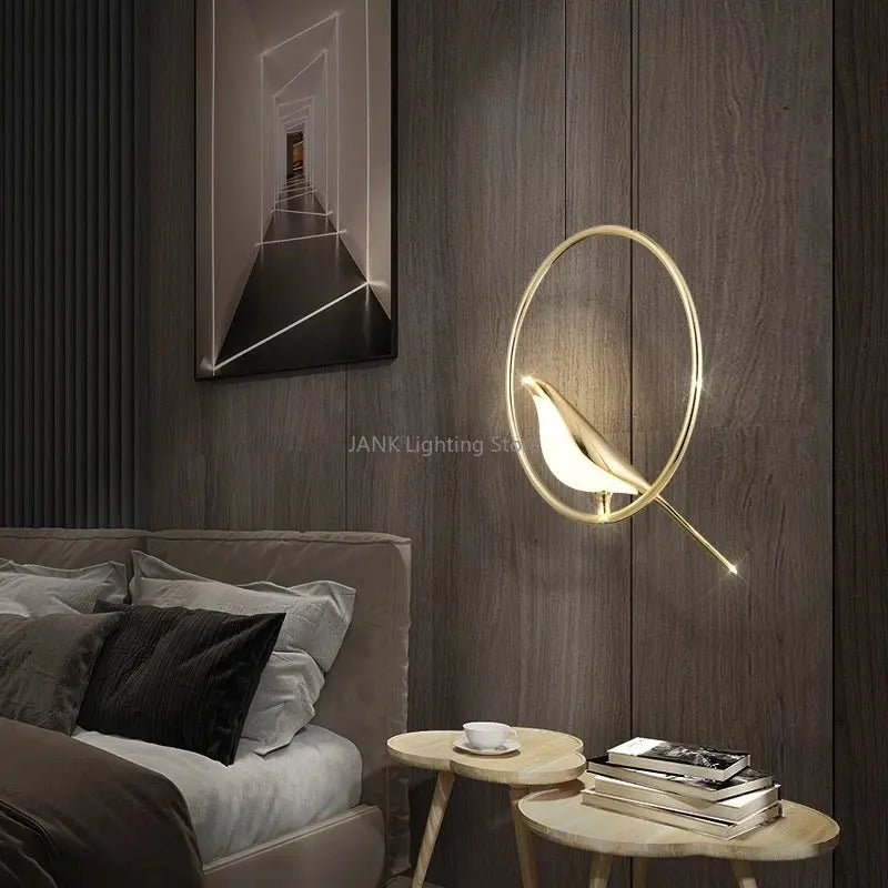 Afralia™ Magpie Bird Pendant Lamps for Home LED Chandelier & Wall Lamp