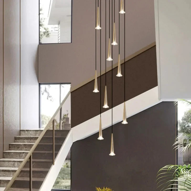 Afralia™ Modern Crystal LED Chandelier: Luxury Pendant Light for Staircase Suspension Island Display