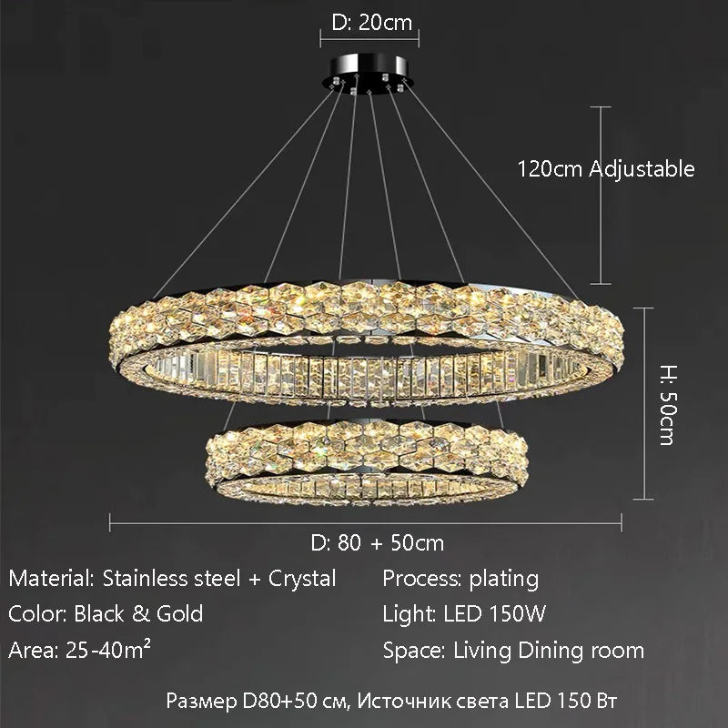 Afralia™ Modern Crystal Chandelier for Elegant Living Room Decor