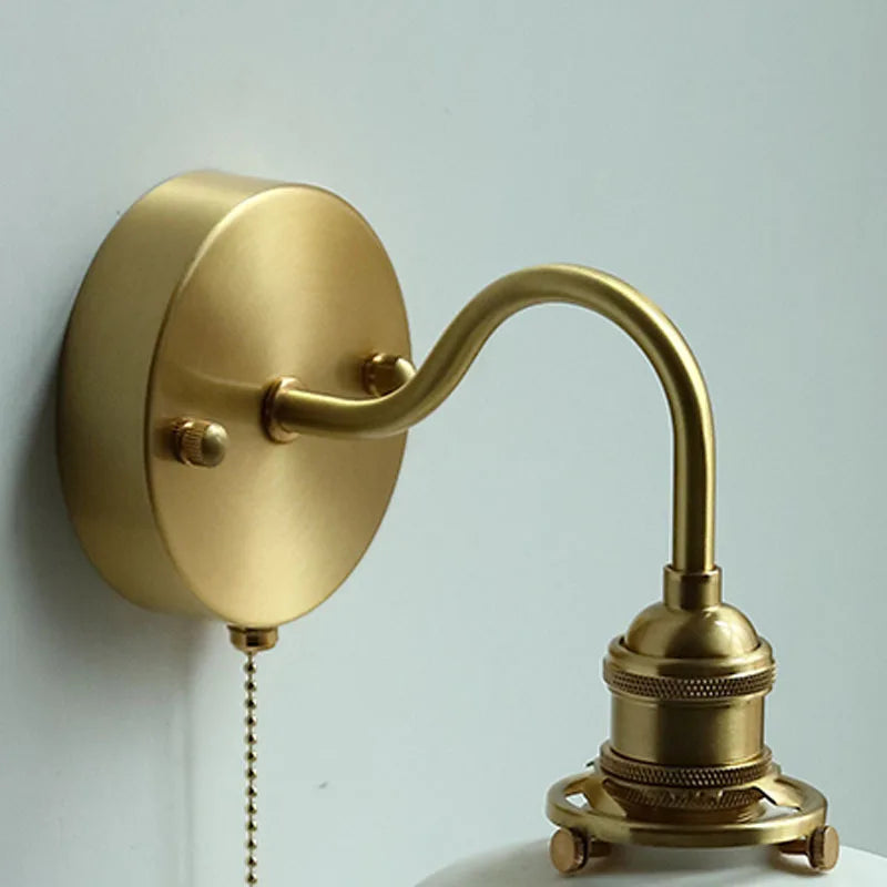 Afralia™ Copper LED Wall Sconce Mirror Stair Light with Pull Switch