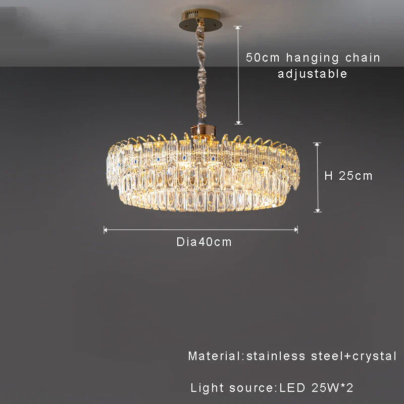 Afralia™ Crystal Ceiling Chandelier, Nordic Luxury Double Lampara for Dining Table
