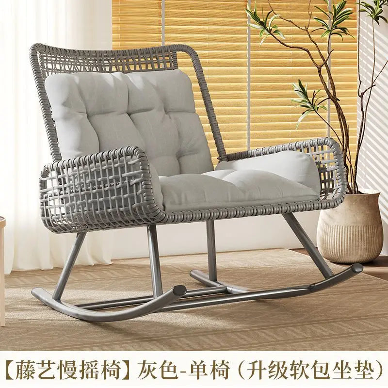 Afralia™ Rattan Rocking Chair: Comfortable and Stylish Lounge Sofa for Carefree Living