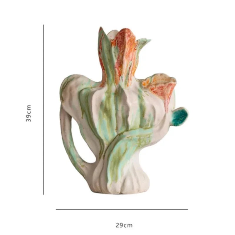 Afralia™ Ceramic Bud Vase with Colorful Graffiti Design for Home Decoration