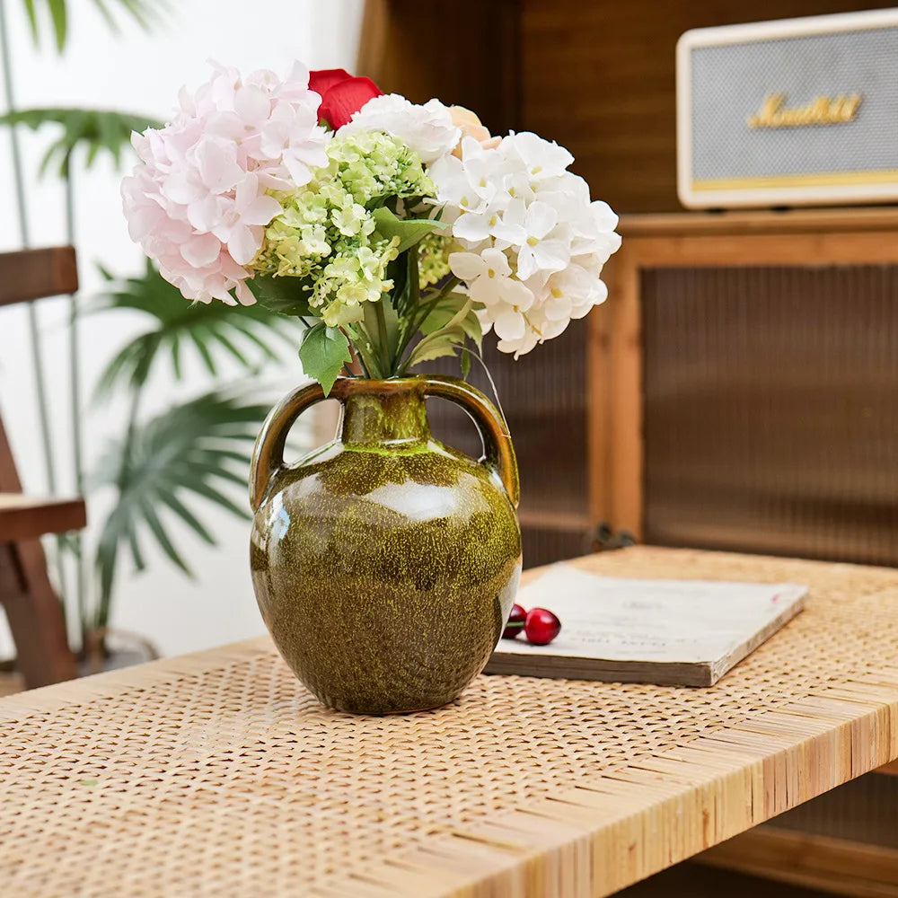 Afralia™ Ceramic Vases Teapot Flower Arrangement Home Decor Accessories