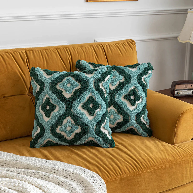 Afralia™ Boho Tufted Geometric Cotton Canvas Pillow Covers