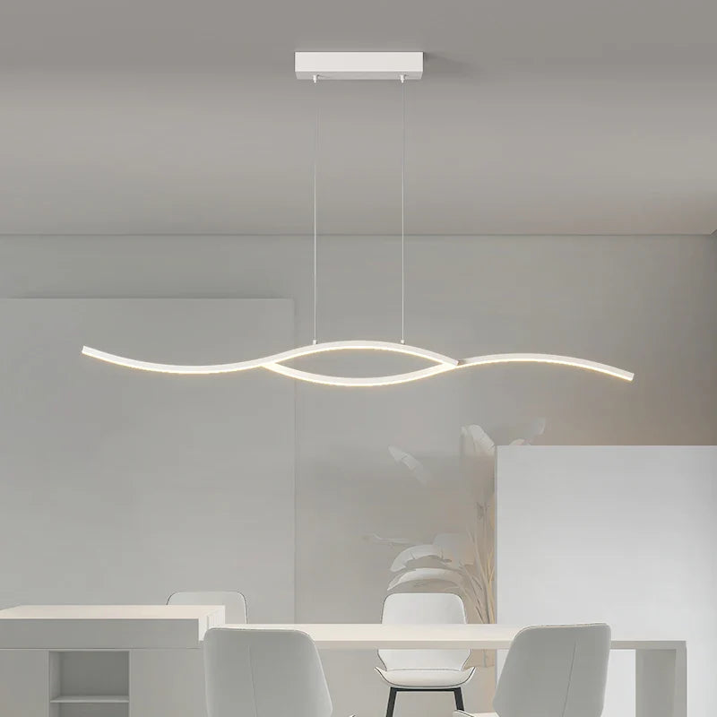 Afralia™ LED Pendant Chandelier: Modern Nordic Strip Light for Dining, Kitchen, Office, Coffee Room