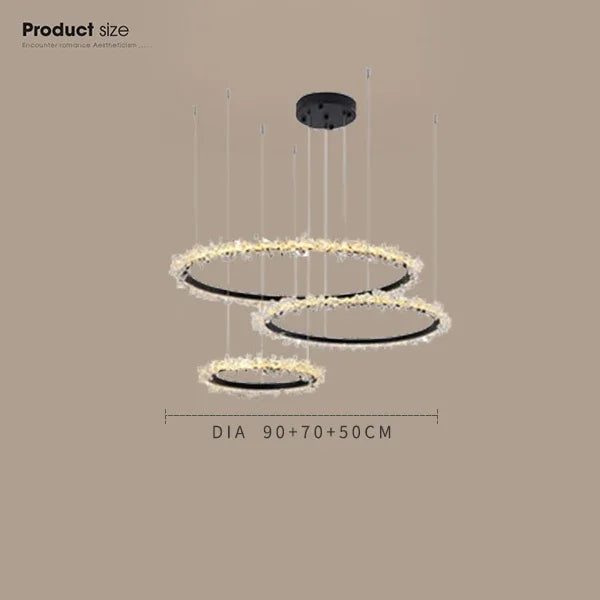 Afralia™ Gold Crystal Ring Chandelier for Living Room and Restaurant Décor