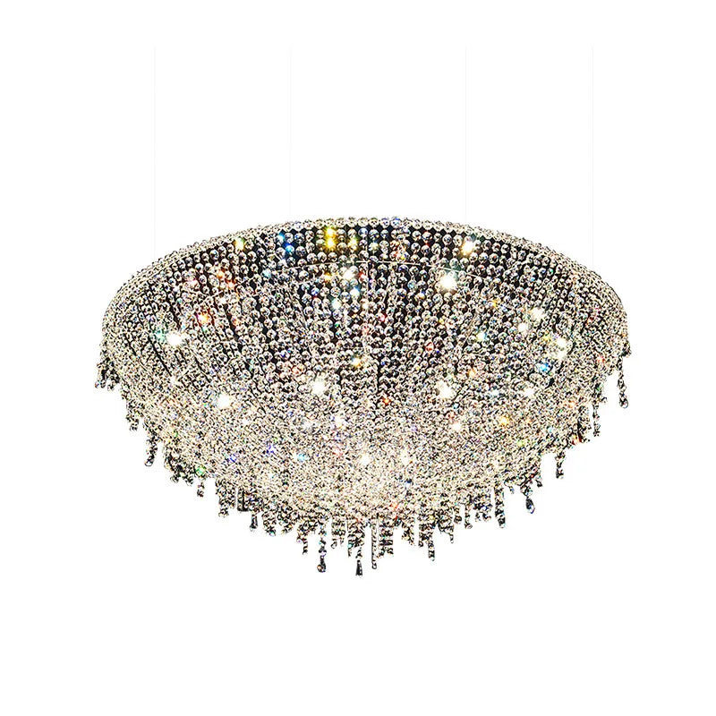 Afralia™ Luxury Crystal Chandelier Pendant Light Fixture for Elegant Living Room Lighting