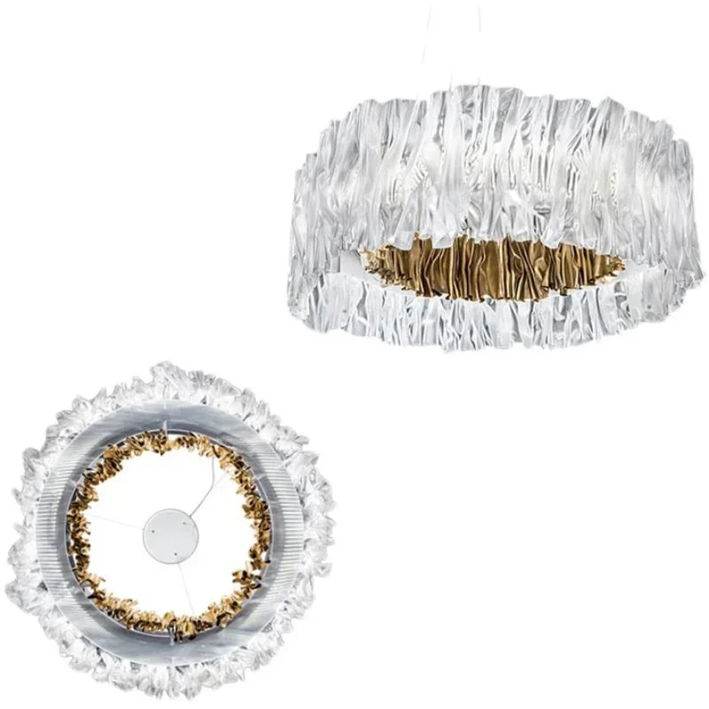 Afralia™ Acrylic Ceiling Chandelier for Art Restaurant Hotel Living Room Kitchen LED Ring Light