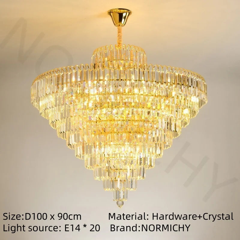 Afralia™ Crystal Gold Chandelier: Luxury Nordic LED Lighting for Home Decor
