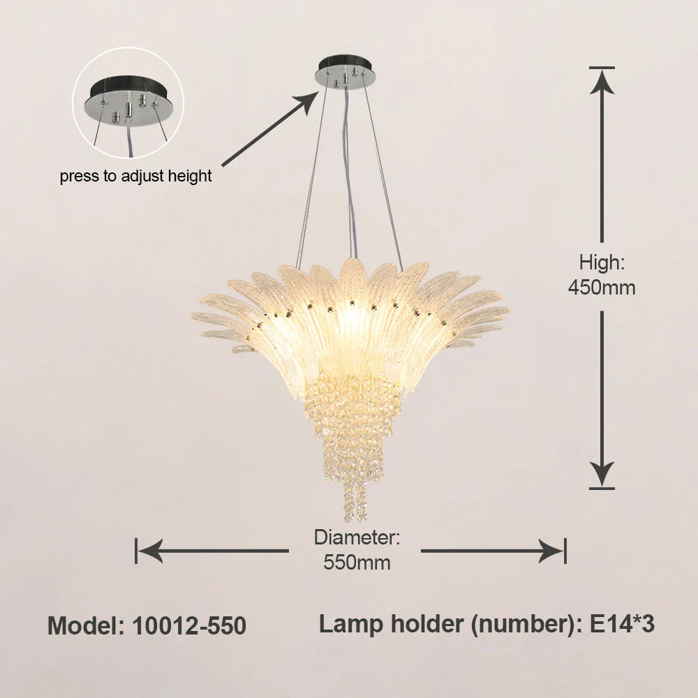 Afralia™ Glazed Gold LED Chandelier for Living Room Clubhouse Villa