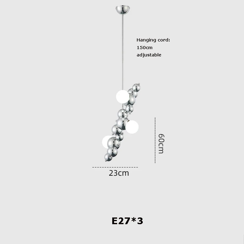 Afralia™ Dimmable LED Hanging Pendant Light for Living Room - Gold Silver Luminaire