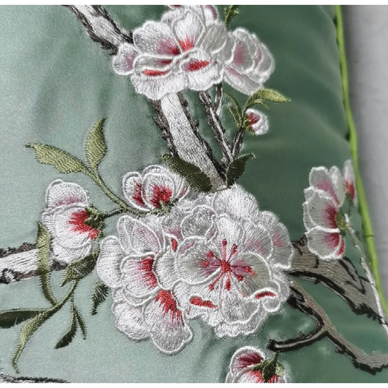 Afralia™ Cherry Blossom Birds Embroidery Cushion Cover 45x45cm Spring Collection-Limited Edition