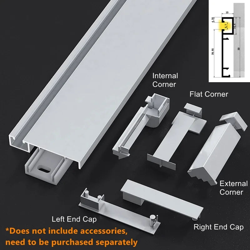 Afralia™ LED Aluminium Profile Baseboard 1M/2M Linear Light Bar for Surface Mounted Skirting