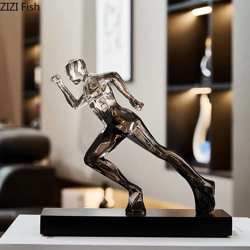 Afralia™ Runner Resin Sculpture Desk Decoration Ornaments Athlete Character Room Decor