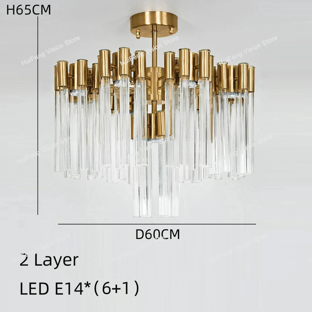 Afralia™ Golden Iron Crystal Chandelier for Luxury Ceiling Lighting
