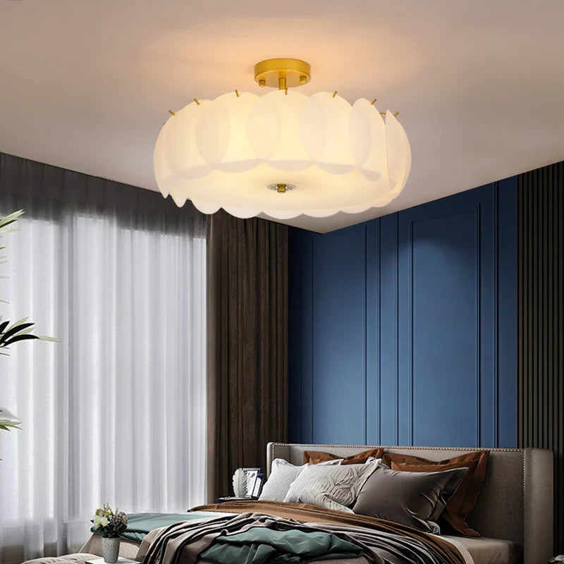 Afralia™ Stylish Glass Ceiling Chandelier for Modern Living Room and Bedroom Lighting