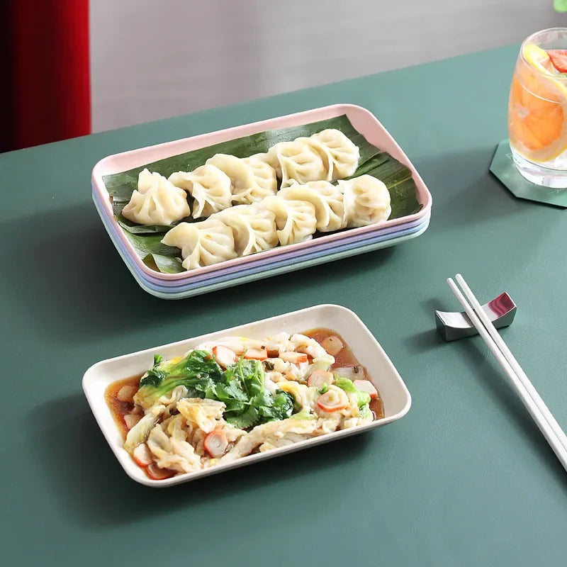 Afralia™ Wheat Straw Plate Set: Unbreakable Reusable Dinner Dishes, Bone Collection Tableware