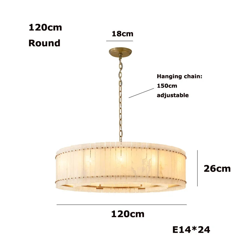 Afralia™ Modern Marble LED Chandelier, Dimmable E14 Light Fixture, Round Living Room Ceiling Light