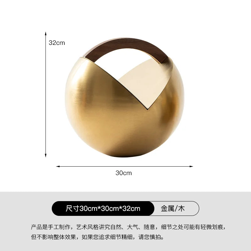 Afralia™ Geometric Metal Ball Ornament with Semi-circular Handle - Home Decoration Accessory
