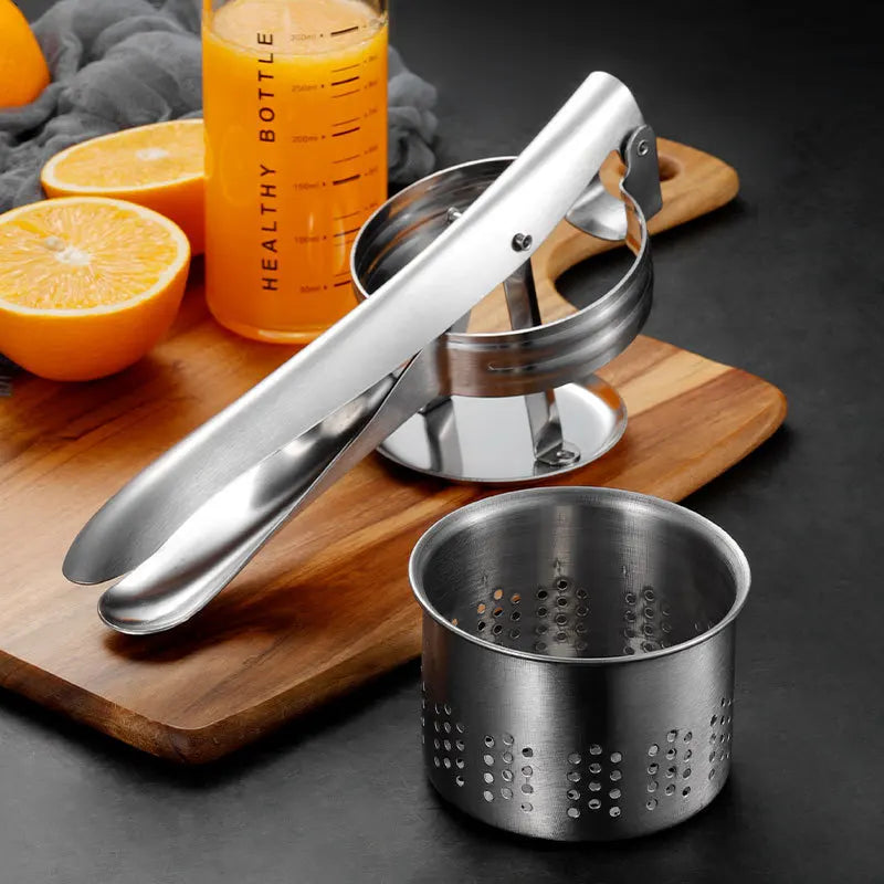 Afralia™ Stainless Steel Fruit Press Juicer Citrus Squeezer Lemon Potato Masher Home Kitchen