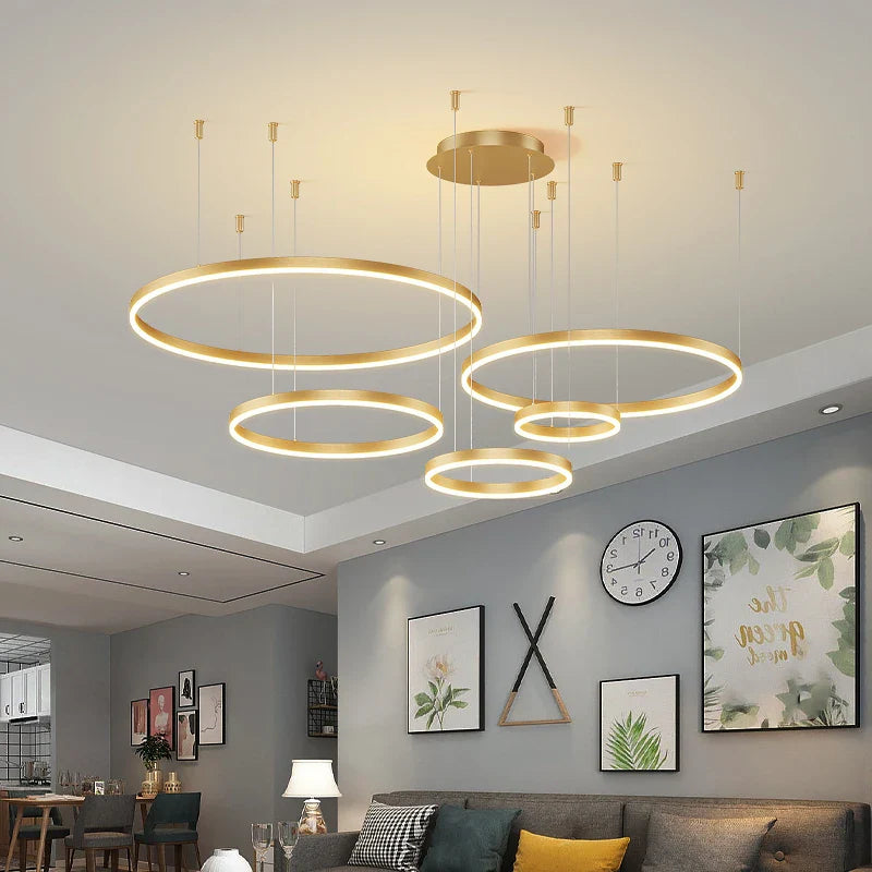 Afralia™ Modern Circular Ring LED Ceiling Chandelier for Home Indoor Lighting