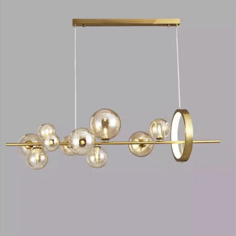 Afralia™ Modern Glass Ball LED Pendant Chandelier for Home Living Room Dining Bedroom