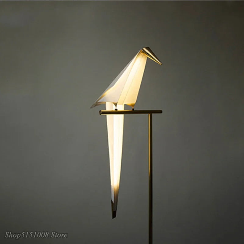 Afralia™ Bird Origami Floor Lamp | Nordic Gold Bedroom Living Room Study Reading Light