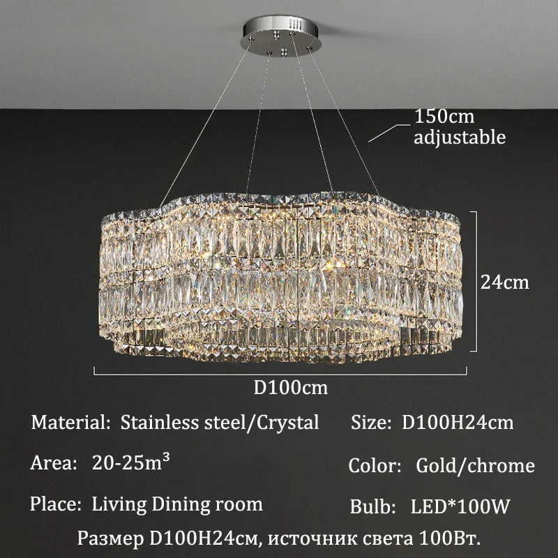Afralia™ Luxury Crystal Chandeliers for Home Villa Decor Living Dining Lighting Fixture