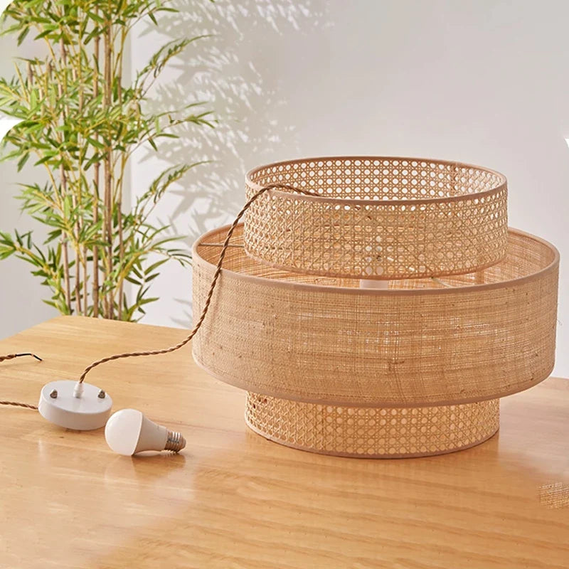 Afralia™ Vintage Rattan Pendant Lights for Nordic Wabi Sabi Living Space