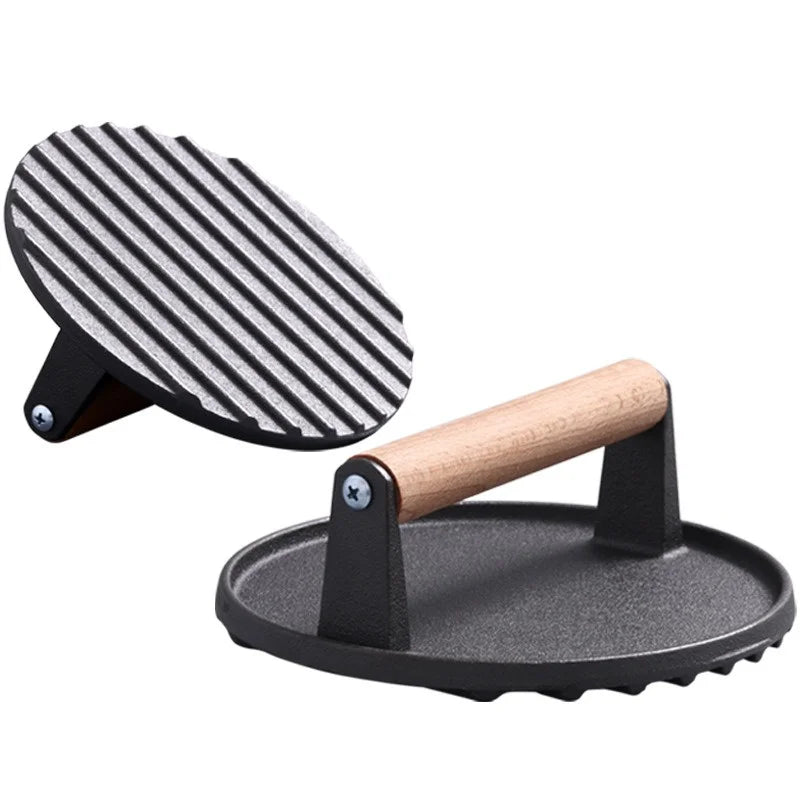Afralia™ Cast Iron Burger Press for Grill Hamburger Steak Heavy-Duty Meat Press