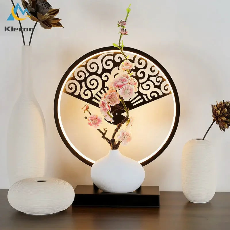 Afralia™ Minimalist Flower LED Desk Lamp Iron Art Table Lamp Dimming Floor Lamp