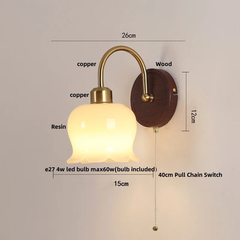 Afralia™ Copper LED Wall Sconce - Modern Nordic Bedroom Light Fixture