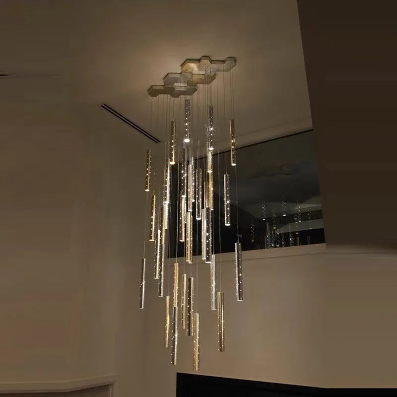 Afralia™ Modern Cylinder Ceiling Chandelier for Home, Living Room, and Bar Lighting