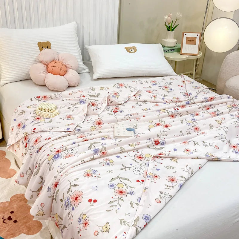 Afralia™ Silky Summer Cooling Blanket Lightweight Breathable Quilt for Bed