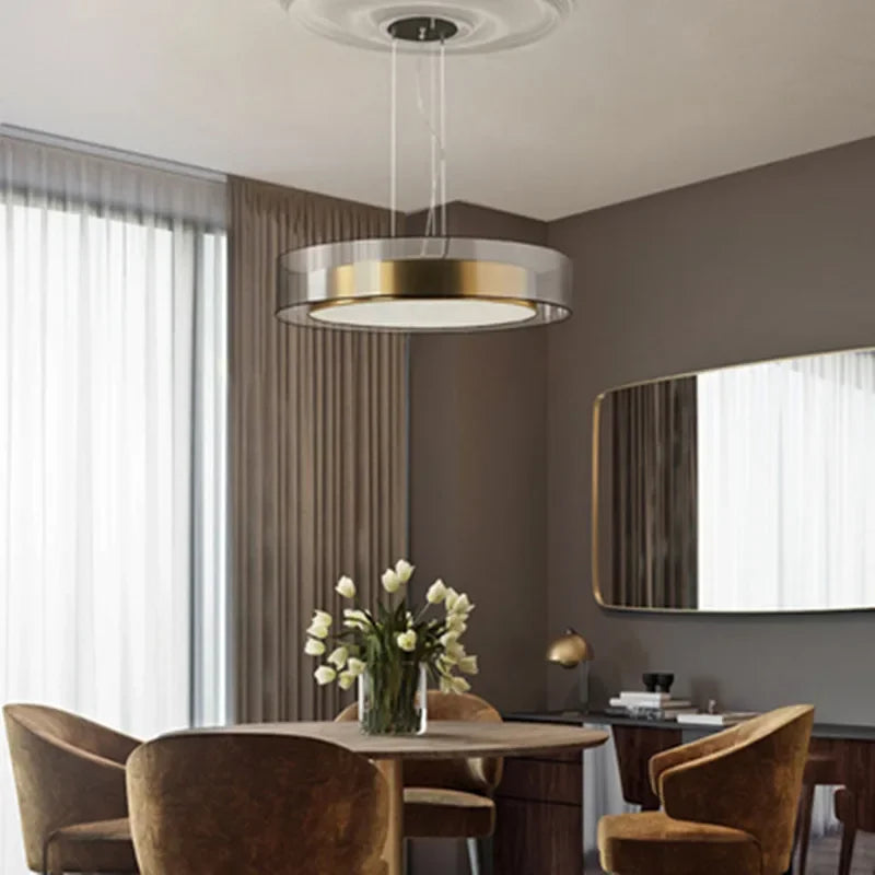 Afralia™ Luxury Copper LED Ceiling Pendant Lights for Bedroom Dining Kitchen Island