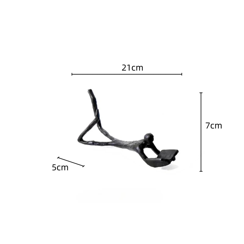 Afralia™ Golden Readers Character Sculpture for Home Decoration