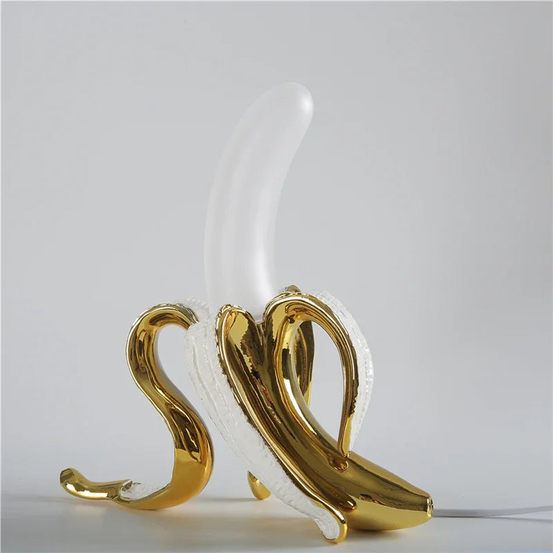 Afralia™ Nordic Glass Banana LED Night Light for Modern Living Room Bedroom Decor