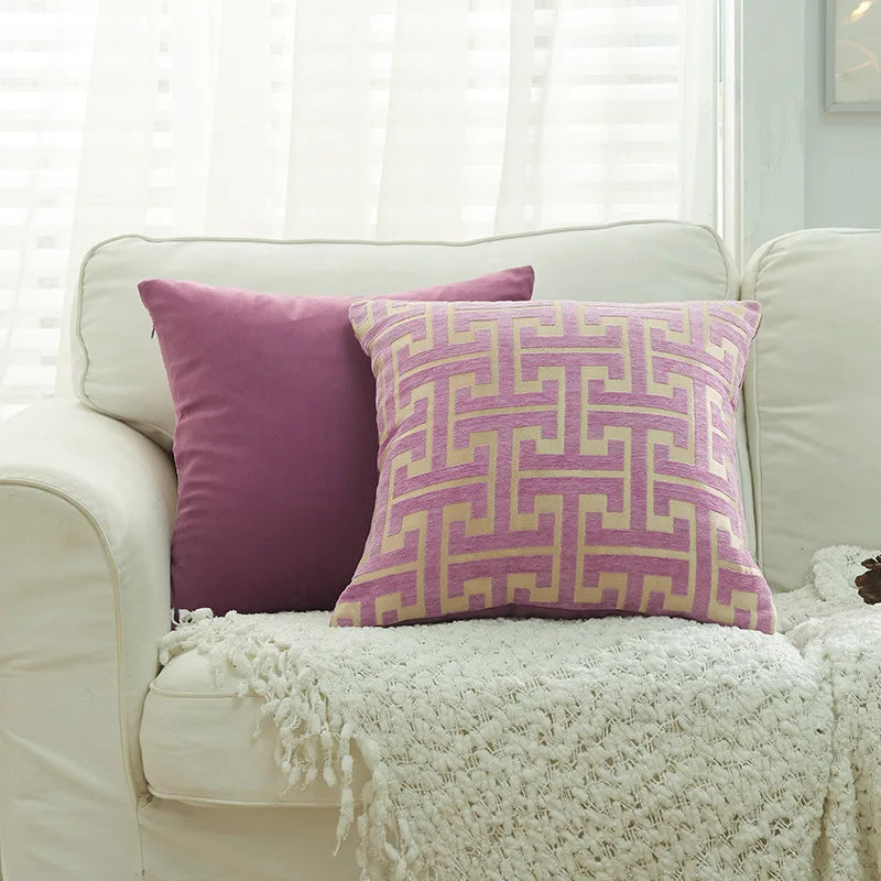 Afralia™ Geometric Chenille Throw Pillowcase: Hidden Zipper Cushion Cover for Home Decor