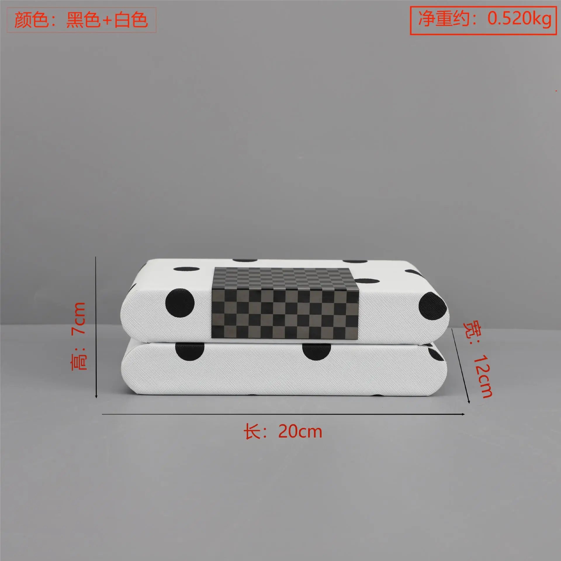 Afralia™ Black & White Polka Dot Leather Storage Box | Geometric Pattern Desktop Organizer