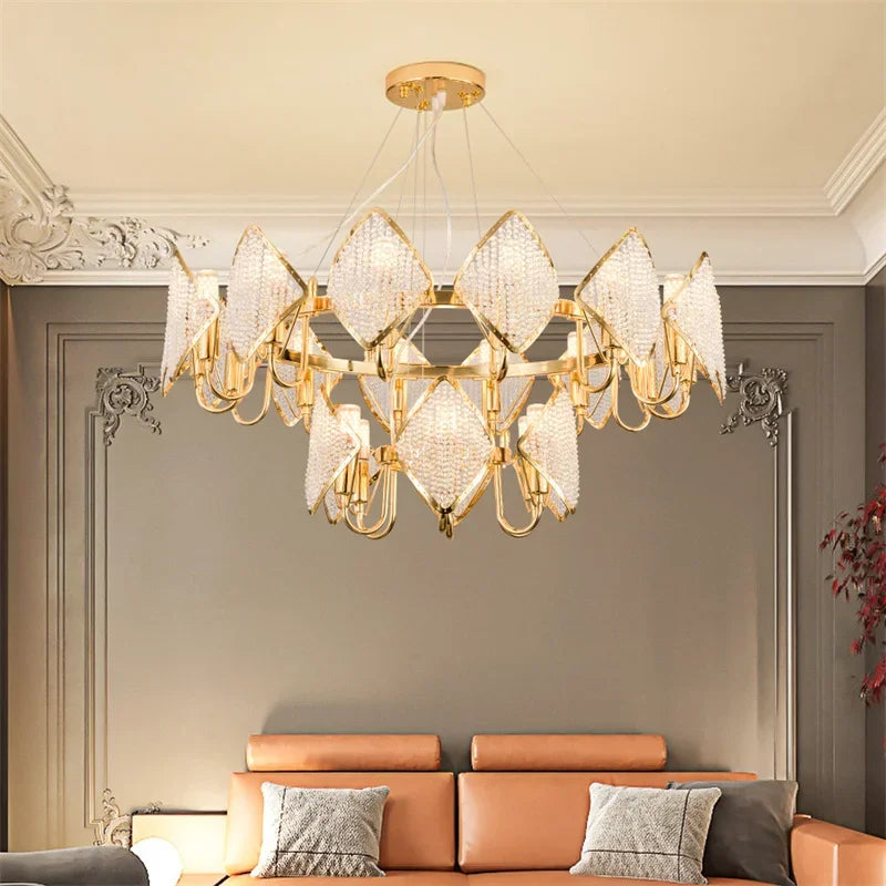 Afralia™ Crystal Chandelier Pendant Light: Modern Luxury Luminaria for Living Room Décor
