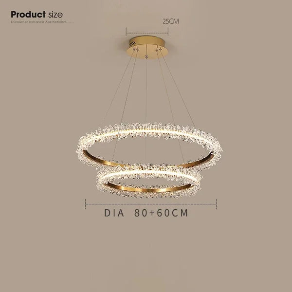 Afralia™ Gold Crystal Ring Chandelier for Living Room and Restaurant Décor