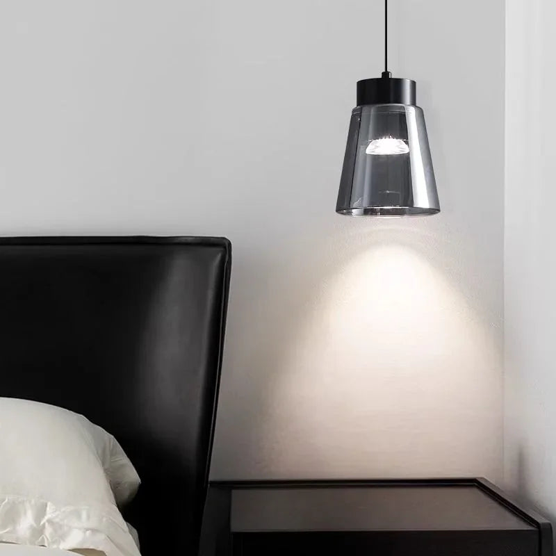 Afralia™ Modern Smoke Glass Pendant Light for Dining Room Bedroom Kitchen Island