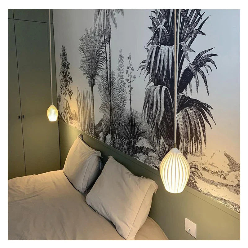 Afralia™ Elegance Ribbed Ceramic Pendant Lights for Dining Island, Living Room